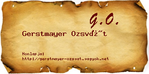 Gerstmayer Ozsvát névjegykártya